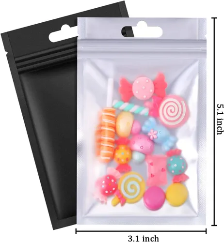 Miniatura 7 de 200 piezas de bolsas Mylar Zip Lock. Bolsas de papel de aluminio, plano metálico Mylar Foil plano, bolsas ZipLock de almacenamiento de alimentos.