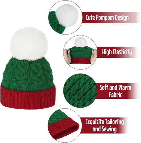 Miniatura 2 de Century Star Baby Christmas Hat Knit Santa Hat Winter Baby Boy Girl Christmas Xmas Newborn Toddler Kids Christmas Beanie