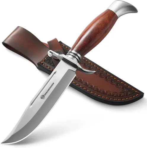 Miniatura 7 de DRACHENADER Cuchillo Bowie de 10.5 pulgadas con funda, cuchillo de hoja fija de supervivencia y bushcraft para caza al aire libre