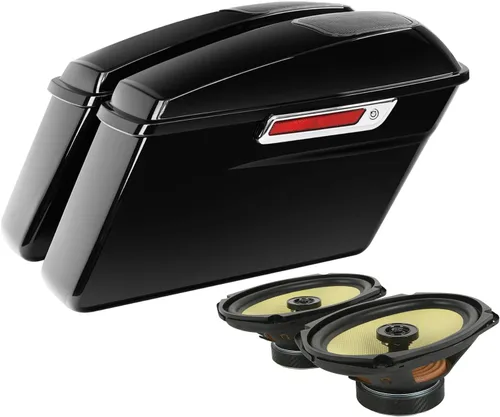 Miniatura 14 de TCT-MOTORPARTS Alforjas rígidas extendidas de 5 pulgadas x 7 pulgadas para bocinas Harley 2014-2024 Touring Road King, Road Glide, Street Glide