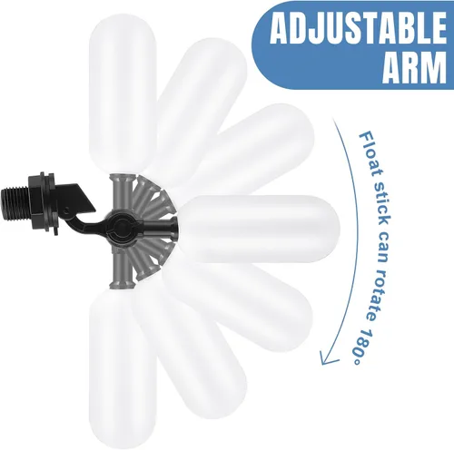 Miniatura 3 de Blulu Paquete de 3 válvulas de flotador, válvula de bola de flotador automática de 1/2 pulgada con brazo ajustable para estanques, canal de agua
