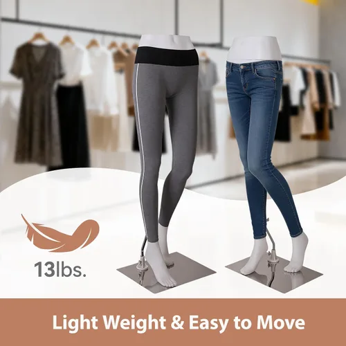 Miniatura 7 de Kinfant Maniquí femenino de medio cuerpo blanco – Maniquí femenino elegante con base estable, pantalla de forma de vestido de manne quin, maniquíes