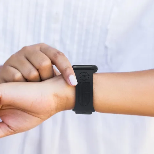 Miniatura 5 de Correas de silicona grabadas compatibles con Apple Watch de 1.496 in 1.575 in 1.614 in, correa deportiva impresa con láser compatible con iWatch