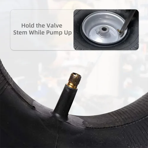 Miniatura 4 de AR-PRO Tubo interior de repuesto resistente de 13 x 6.50-6 pulgadas con vástago de válvula recto TR-13 (paquete de 2) – para carretillas, Razor Quad