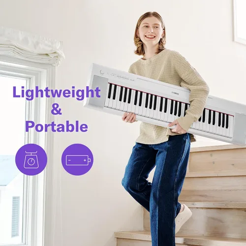 Miniatura 7 de Yamaha Piaggero NP15WH - Piano digital ultraportátil de 61 teclas, teclas sensibles al tacto, metrónomo, función de grabación, blanco