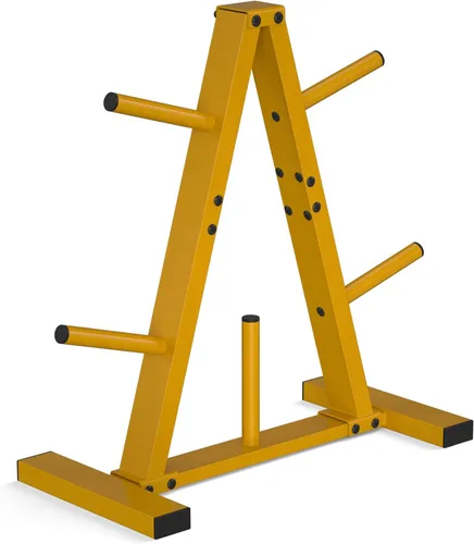 Miniatura 9 de Estante para platos de peso, árbol de pesas, soporte de almacenamiento para gimnasio en casa, soporta 300 libras 1 pulgada negro
