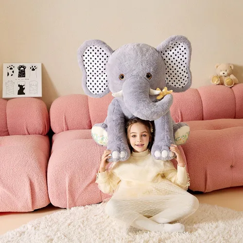 Miniatura 6 de Juguete de peluche de elefante gigante, juguete suave, grande Jumbo de 25 pulgadas, lindo tamaño grande, enorme peluche esponjoso, regalos