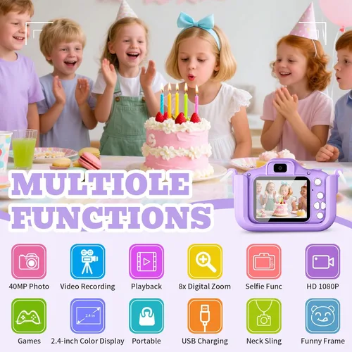 Miniatura 2 de Cámara para niños DITUPAN para niñas y niños, cámara digital para niños pequeños, juguetes para niños de 3, 4, 5, 6, 7, 8, 9, 10, 11, 12 años