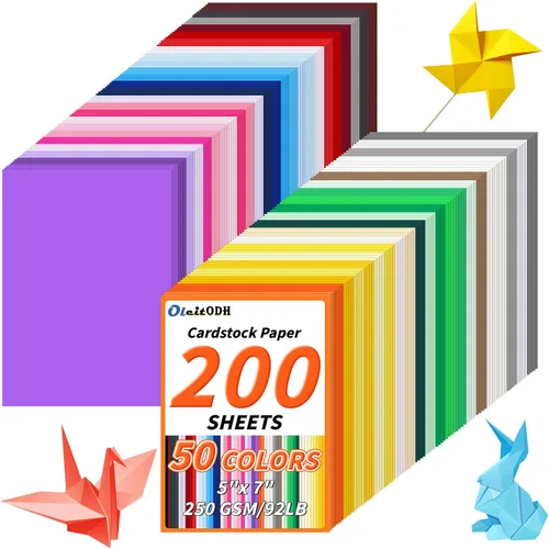 Miniatura 13 de Papel Cartulina de 50 Colores a Granel 12" x 12", 150 Hojas 250gsm/92 lb 50