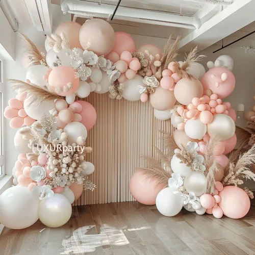 Miniatura 8 de Guirnalda de globos de color burdeos y negro con doble relleno, color rojo oscuro, dorado, granate y negro, kit de arco de globos para cumpleaños