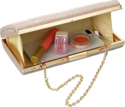 Miniatura 6 de Rucavono - Monederos de mano para mujer, bolsos de mano dorados, bolsos de noche, bolsos clásicos de boda, fiesta, novia, baile de graduación, bolso