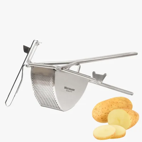 Miniatura 8 de Westmark Spaetzle and Potato Press - Prensa de masa versátil para Spaetzle, puré de papas y helado de espagueti, color blanco