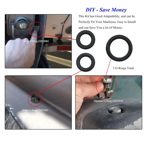 Miniatura 6 de 3 O-Rings Total: Dipstick #3852045, Vent #3855081, Drain #3855081, Vent Or Drain, Outdrive Lower Unit Gearlube Gearoil O-ring,Fit for Volvo Penta