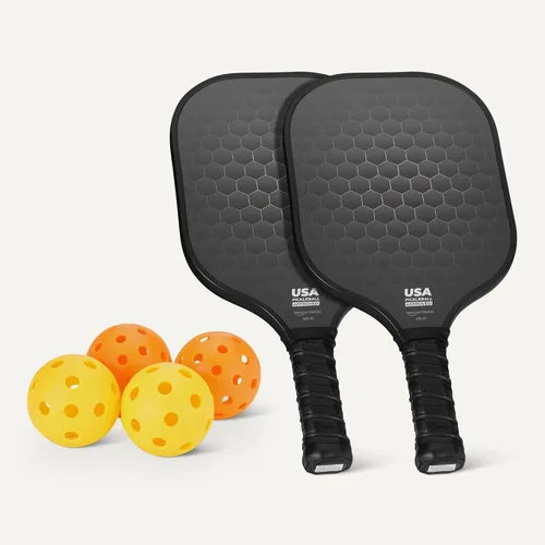 Miniatura 4 de Amazon Basics Paletas de pickleball, juego de 2 paletas aprobadas por USAPA incluidas 4 bolas