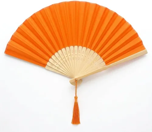 Miniatura 10 de Abanico de mano plegable de mano de tela con borla de grado A, varillas de bambú para mujeres y niñas, fiesta de verano, eventos, cumpleaños, boda