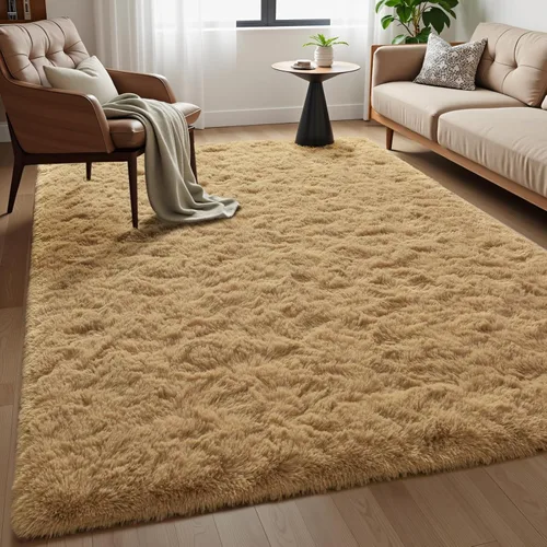 Miniatura 9 de Macgace - Alfombras pequeñas para dormitorio, 2 x 3, beige, antideslizante, alfombra de área, súper suave, de felpa esponjosa, alfombra moderna