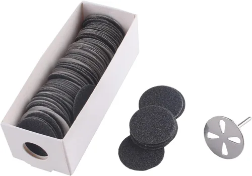 Miniatura 8 de Brocas de metal para disco de papel de lija de 0.984 in, broca de disco de lija de pedicura Mango 3/32, herramienta eléctrica de lima de pie