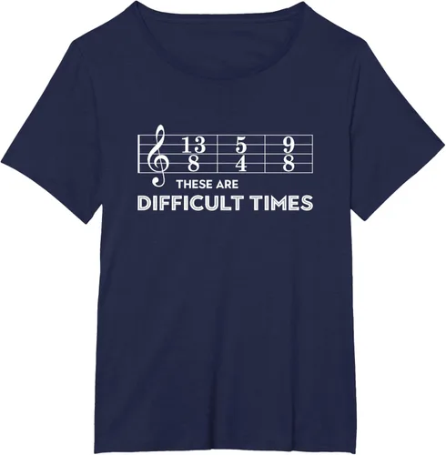 Miniatura 17 de Musician - Camiseta con texto en inglés "These are Difficult Times", talla S
