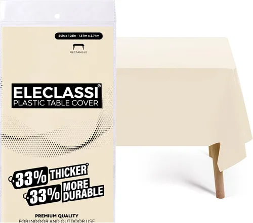 Miniatura 14 de Eleclassi Negro Paquete de 12 Manteles Redondos de Plástico Desechables Premium - Manteles de Mesa de Plástico Redondos de 84 Pulgadas para Fiestas