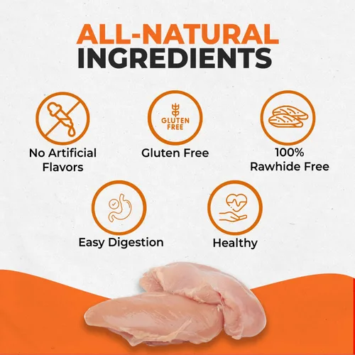 Miniatura 4 de Canine Naturals Receta de pollo masticable, golosinas para perros sin cuero crudo, hechas de pollo criado en Estados Unidos, totalmente natural
