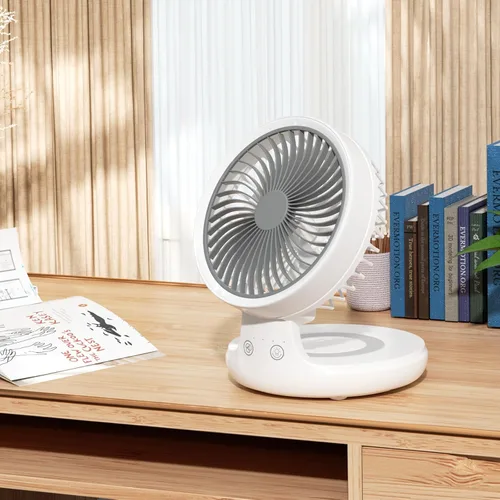 Miniatura 12 de Magshion Ventilador de escritorio plegable de 7.5 pulgadas con luz nocturna, ventilador pequeño oscilante de 120°, 4 velocidades, alimentado por USB