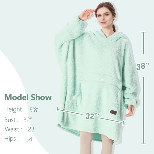 Miniatura 5 de Catalonia Sudadera extragrande tipo manta con capucha, sudadera de forro polar para descansar, regalo para adulto, mujer, hombre, niños, esposa