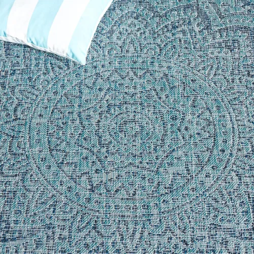 Miniatura 63 de SAFAVIEH Alfombra lavable para exteriores, colección Courtyard - Pasillo de 2.3 x 8 pies, color beige claro y marrón claro, no desprende pelusa