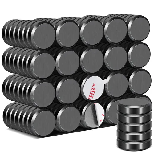 Miniatura 15 de DIYMAG Imanes Fuertes 140 Piezas 0.6x0.12 Pulgadas Imán de Nevera Refrigerador para Manualidades con Respaldo Adhesivo Magnético Pequeño Botón Negro