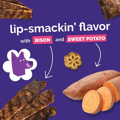 Miniatura 8 de Premios para perros pequeños y blanditos Skinny Minis sabor de bisonte a la parrilla, de Fruitables