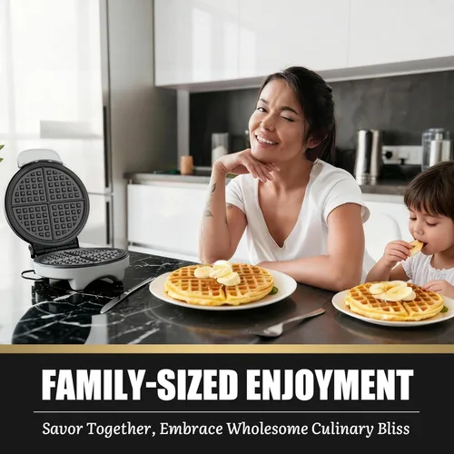Miniatura 6 de FineMade Máquina para Hacer Waffles Belga con Placas Desmontables, Waflera Eléctrica, Gran Plancha para Waffles, Prensa para Panini de 3 en 1
