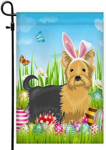 Miniatura 7 de Beagle Happy Easter Day Holiday Flag Funny Dog Wear Bunny Ears Headband Cute for Home Decor (12" x 18") USA Garden Flag Premium Decorative Yard
