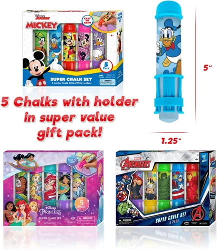Miniatura 5 de JA-RU Marvel Avengers - Soporte para tiza jumbo (paquete de 1) – Tiza no tóxica para niños al aire libre – C-6904-1