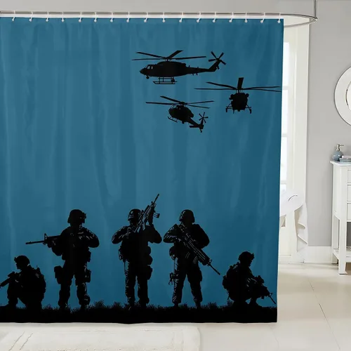 Miniatura 9 de Erosebridal Cortina de Ducha de Dinosaurio de Dibujos Animados 3D para Niños Varones Adultos Baño Selva Dino Tela Cortina de Baño 72" An x 72 L