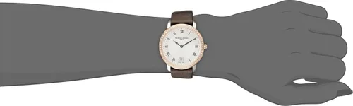 Miniatura 2 de Frederique Constant fc220m4sd32Slim Line de la mujer reloj de acero inoxidable con banda de seda café