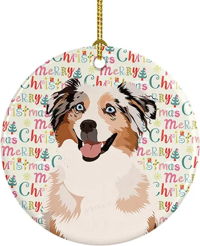 Miniatura 111 de Caroline's Treasures Bulldog Francés Azul de Navidad Adorno de Cerámica Decoraciones Colgantes para Árbol de Navidad para Hogar Navidad, Festividad
