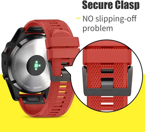 Miniatura 5 de ANCOOL para Fenix 5/6/7 Correa de reloj de 22 mm de silicona suave Compatible con Garmin Fenix 5 Plus/6 Pro/8 47mm/7 Pro/Approach S60/S62