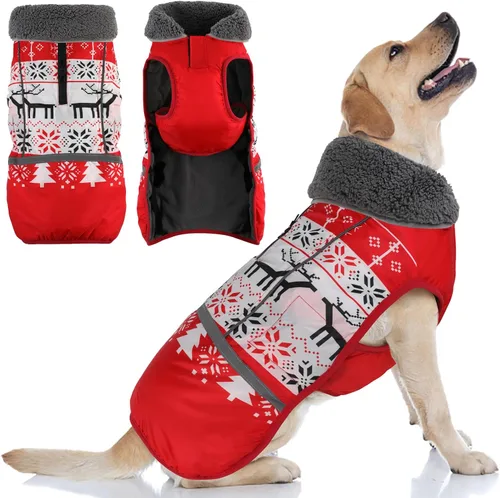 Miniatura 27 de Doglay Abrigo para Perro, Chaqueta Impermeable para Perro Abrigo de Invierno para Mascotas para Clima Frío con Cuello Peludo Grueso, Chaqueta