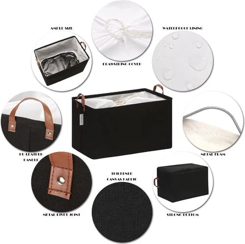 Miniatura 4 de Hinwo 31L Bolsas de almacenamiento grandes, organizadores de armario y almacenamiento, cestas de estante, cestas de almacenamiento plegables