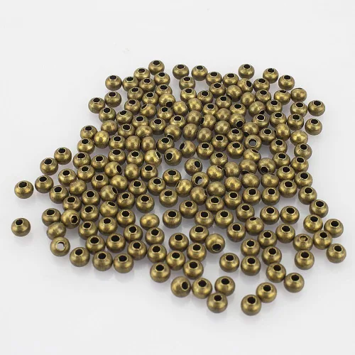 Miniatura 18 de (R) Cuentas de metal lisas y redondas de bronce envejecido de 8 mm, 200 piezas