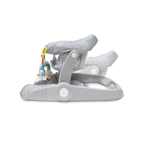 Miniatura 5 de Bright Starts - Asiento de piso de 2 posiciones para aprender a sentarse (gris jaspeado), sienta a tu bebé en esta silla ajustable para actividades
