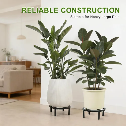 Miniatura 6 de Soporte de metal para plantas para interiores y exteriores, elevador de plantas resistente, soporte resistente para macetas bajo, soportes