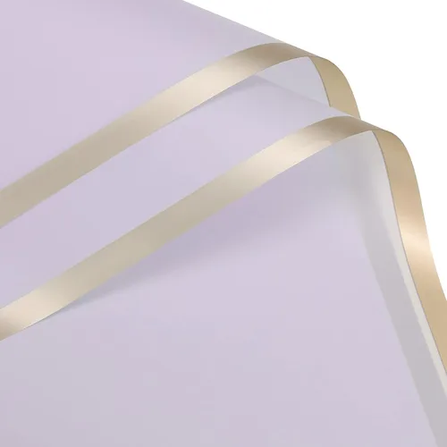 MECCANIXITY 10 piezas de papel de regalo de flores con borde dorado, morado, 22.8 x 22.8 pulgadas, impermeable, para suministros de ramo de Púrpura