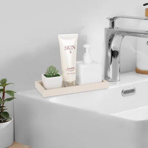 Miniatura 7 de Bandeja de baño, pequeña bandeja de tocador de silicona, jabonera, soporte para esponja, organizador de fregadero de cocina, accesorios de baño