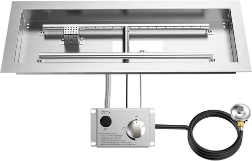 Miniatura 12 de Skyflame Kit de quemador lineal de acero inoxidable de 30 pulgadas con detección de llama, encendido electrónico por chispa y manguera reguladora