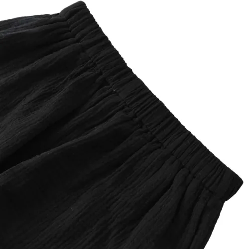 Miniatura 5 de Amazhiyu Conjunto de 2 piezas de gasa de algodón arrugado para mujer, pantalones cortos y tops de verano