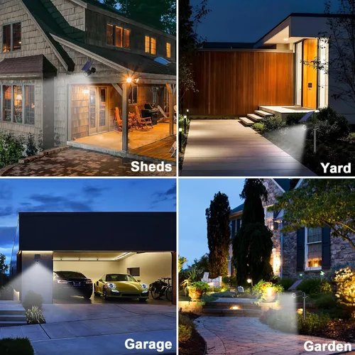 Miniatura 6 de Luces solares con sensor de movimiento al aire libre 2000LM, luces de seguridad de inundación IP67, luces puntuales impermeables para patio, garaje