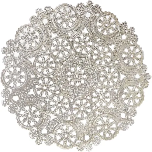Miniatura 9 de Royal Lace Productos de papel de alta calidad, tapetes de papel redondos de encaje de medallón, 10 pulgadas, lámina dorada, paquete de 8 Dorado