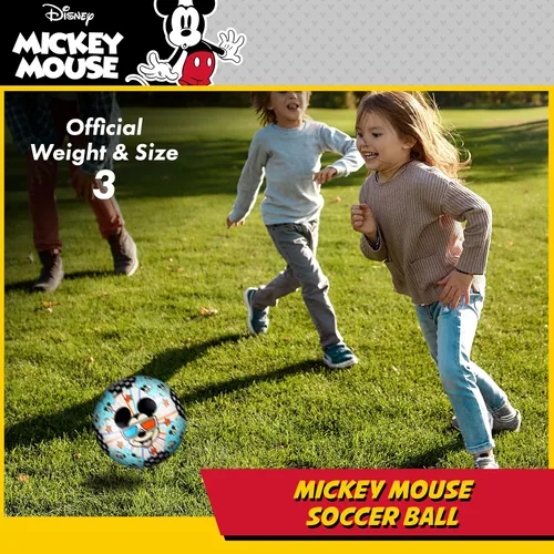 Miniatura 2 de Pelota de fútbol de Mickey Mouse de Disney, Tamaños 3, 5, con licencia oficial para niños y jóvenes Mickey - Woah