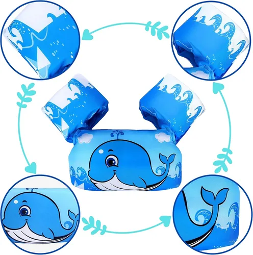 Chaleco de natación para niños y niñas de 22 a 66 libras - Chaleco de natación, chaquetas, flotadores, flotadores de brazo, compañero de