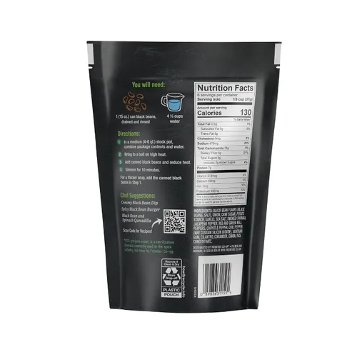 Miniatura 2 de Frontier Co-op Mezcla de sopa de frijoles negros picantes, 7.90 onzas, mezcla abundante para sopas, guisos y preparación de comidas